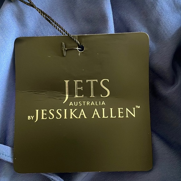 NWT Jets by Jessica Allen blue plunge 1 piece swimsuit, size US 6 - Picture 3 of 10